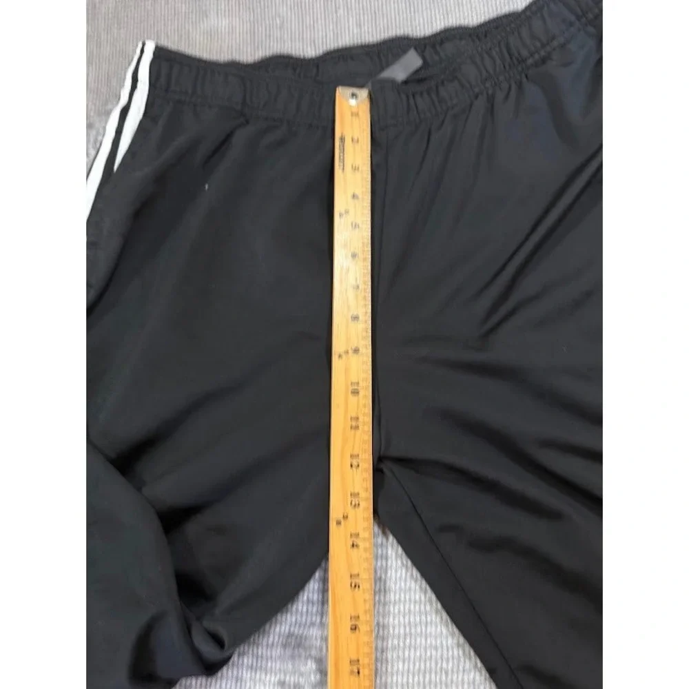 Adidas Mens 2XL Black 3 Stripe Track Pants Athletic Activewear RN 88387 36X30